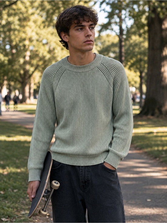 Abercrombie & Fitch Other - Abercrombie & Fitch Men's size M Crewneck Ribbed Sweater in Muted Green